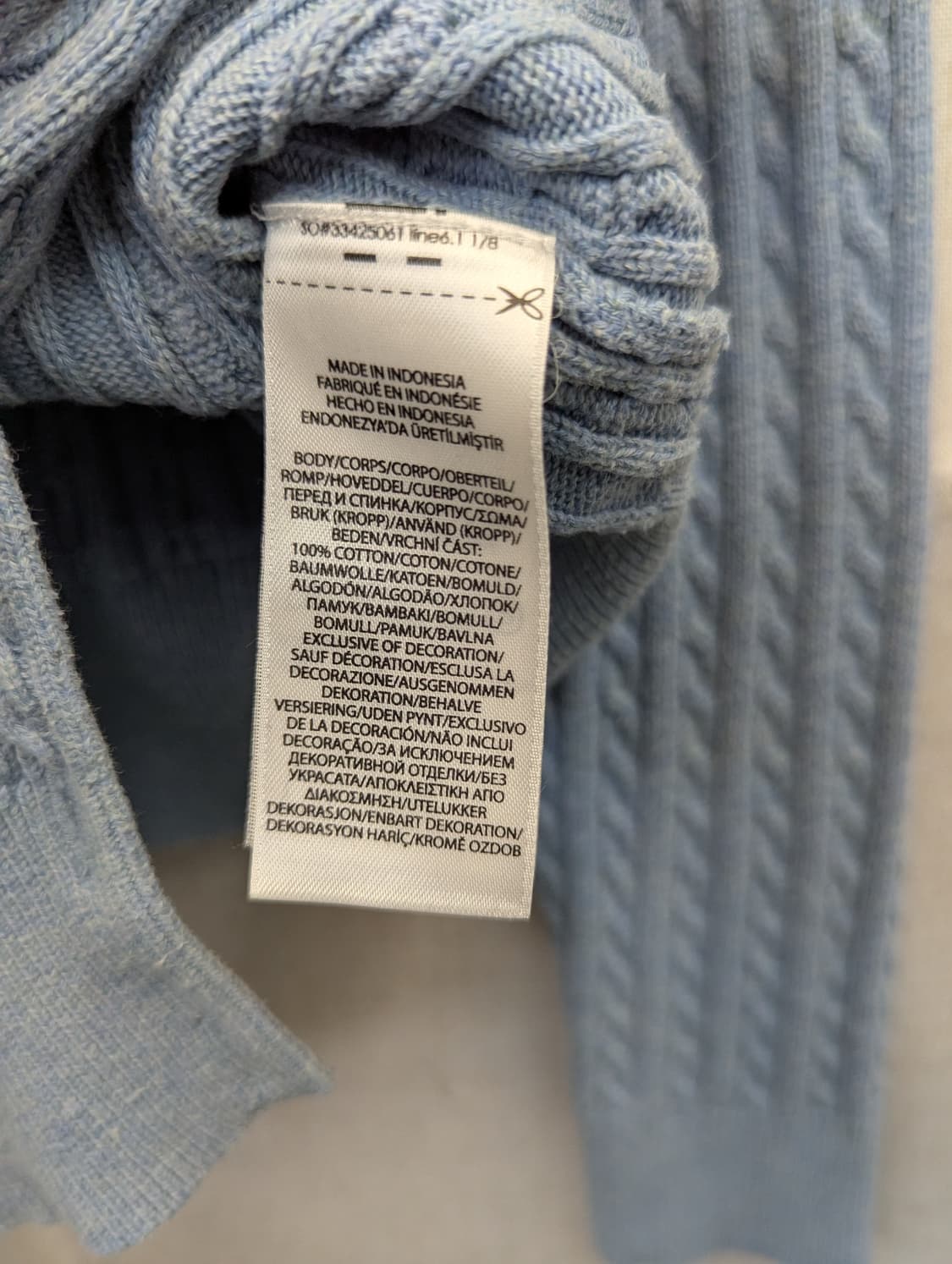 폴로 랄프로렌 케이블 니트 가디건 하늘색 상품이미지5