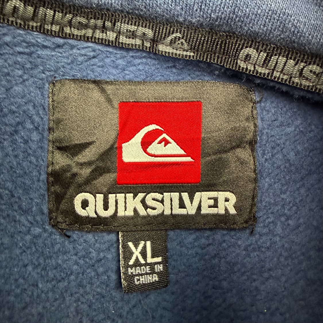 퀵실버 올드스쿨 블루 네이비 아치로고 플리스 자켓 XL 상품이미지7