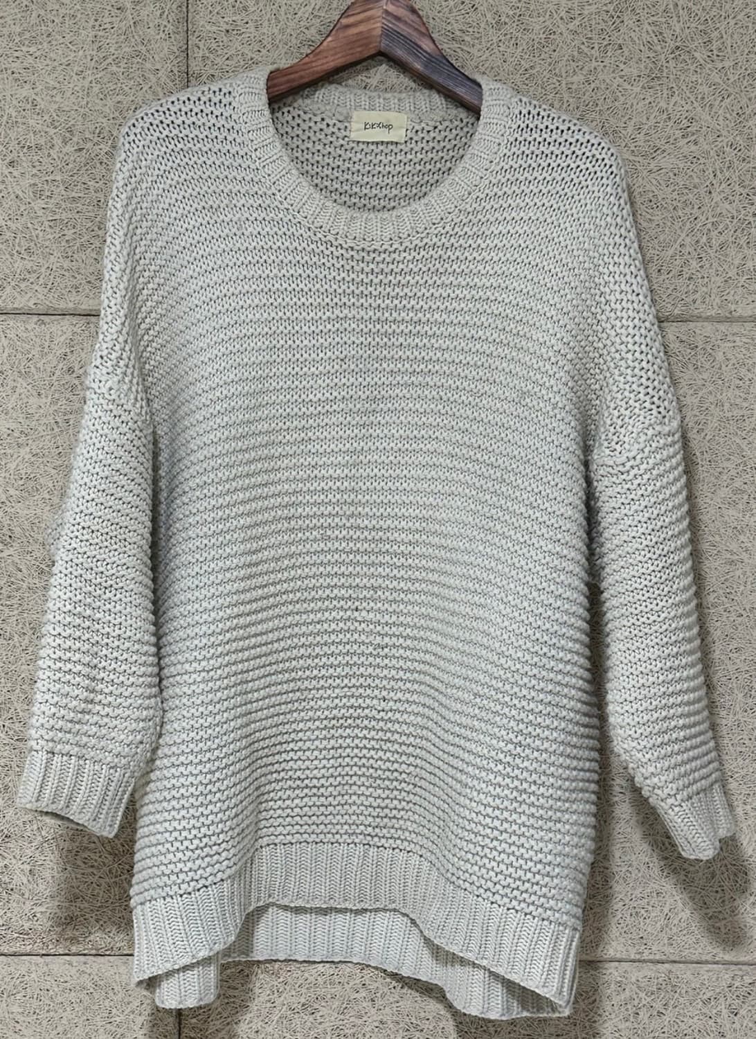 아이보리 골지니트 스웨터 55 M 상품이미지1