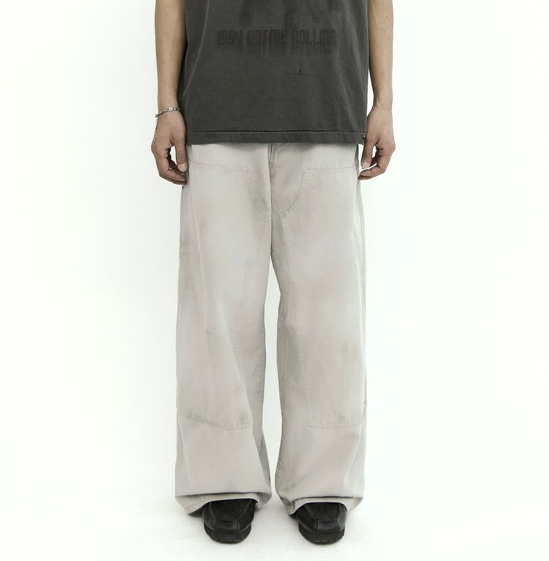 4) 폴리테루 하드 워시드 더블 니 라이트 그레이 상품이미지1