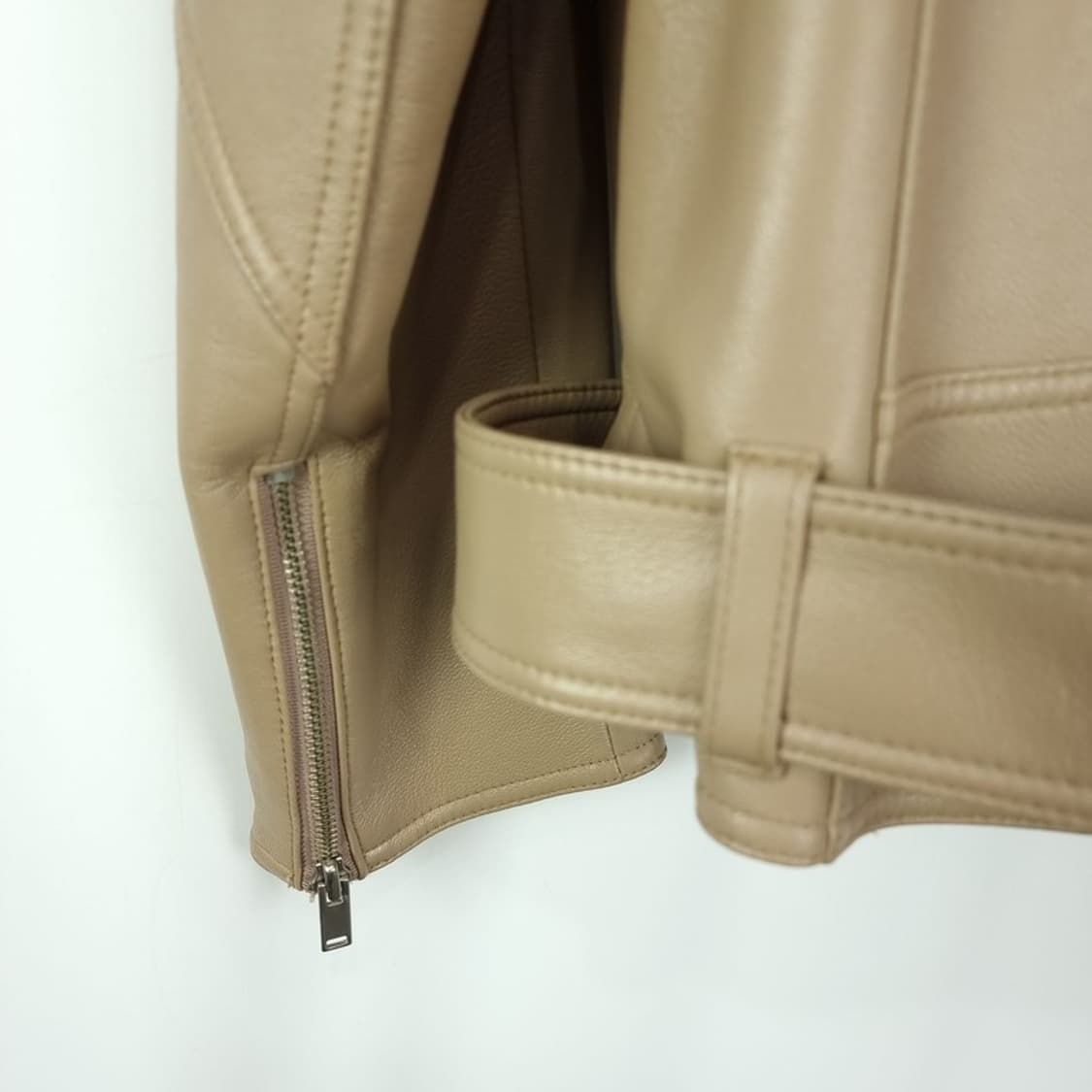 [나이스클랍] 리얼 램스킨 양가죽 사선 라이더 자켓 M19140 상품이미지6