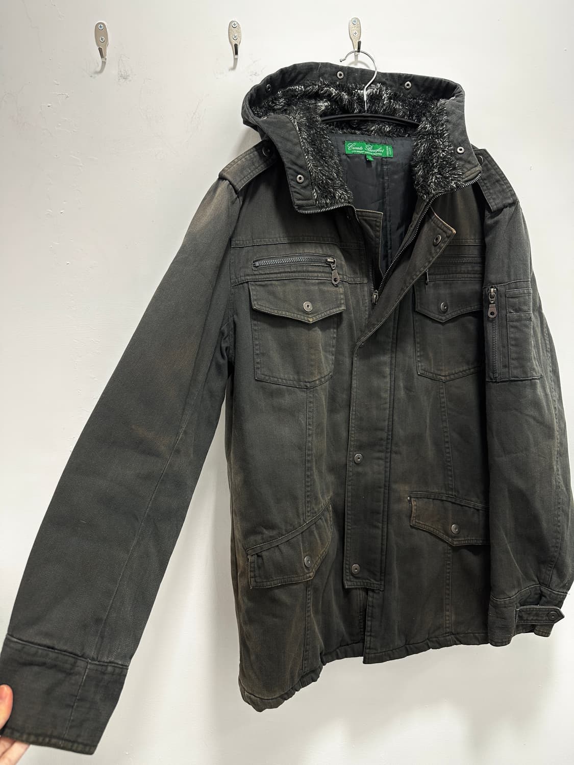 Jpn create barefoot grunge fade fur hood 상품이미지5