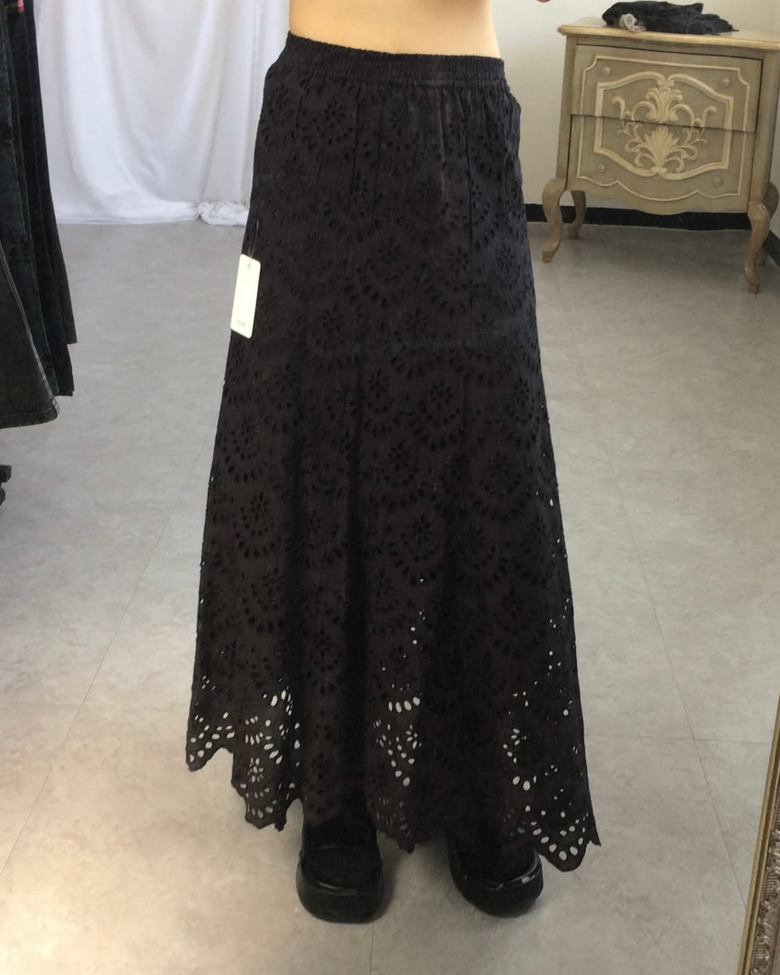 Punching pattern long skirt 상품이미지8