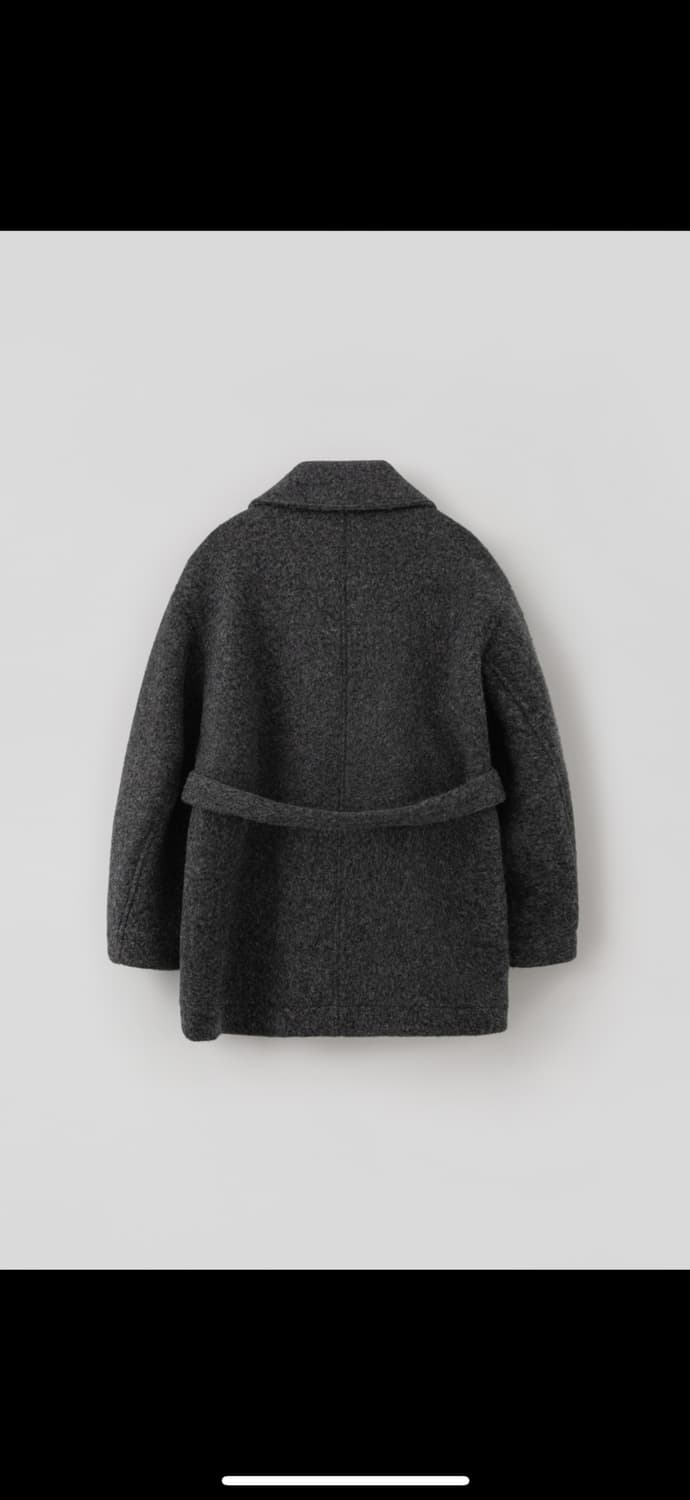 rrace 레이스 퍼넬넥 하프 코트 차콜 상품이미지2