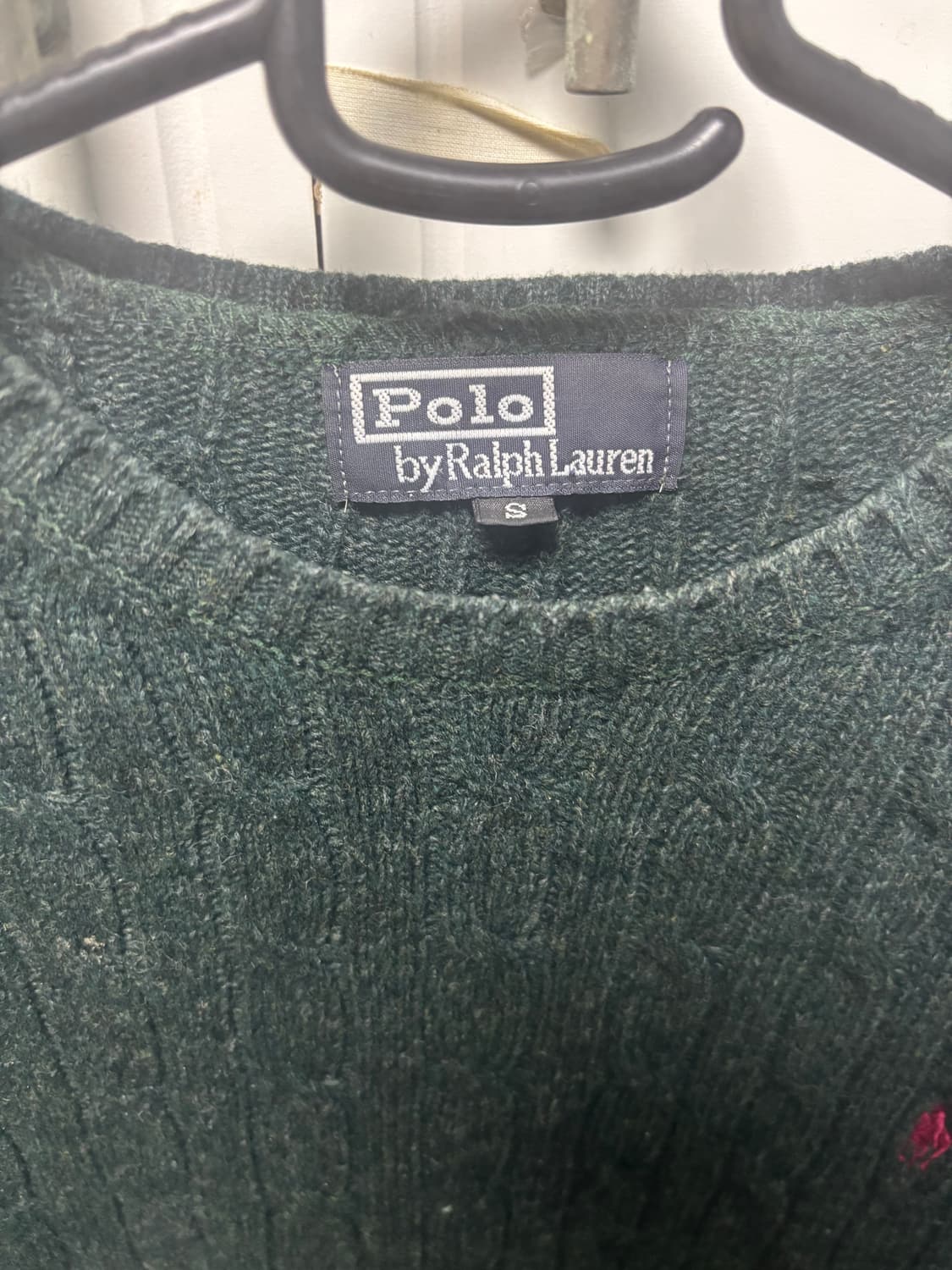 폴로 랄프로렌 케이블 니트 다크 그린 S 상품이미지3