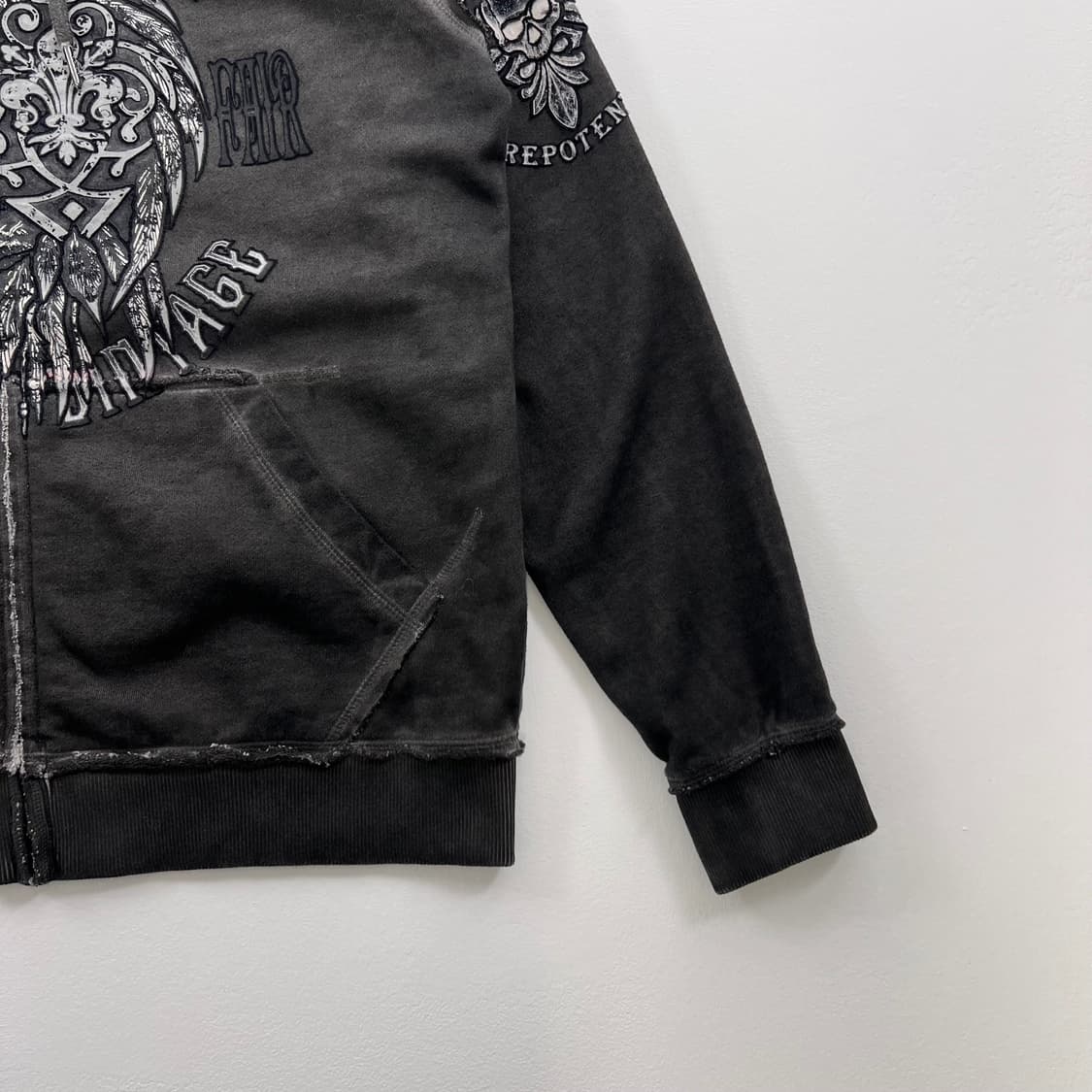 프레포텐테 빈티지 해골 후드집업 상품이미지5