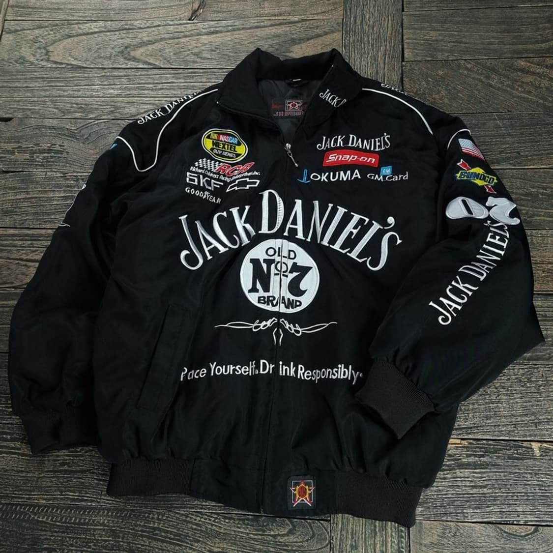 [제프해밀턴] 잭다니엘 빈티지 레이싱 자켓 블랙 M18704 상품이미지1
