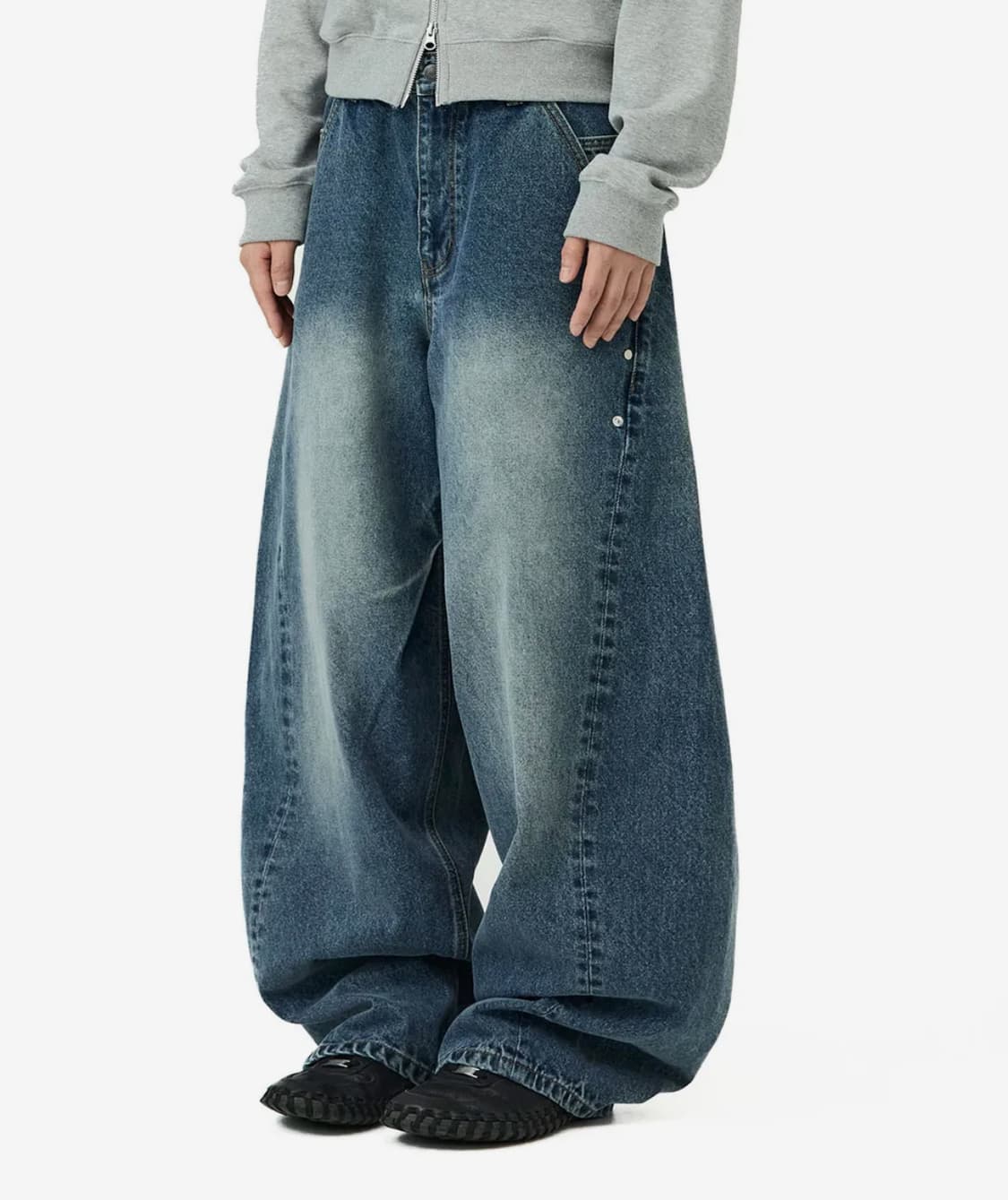 밈더워드로브 유스 커브드 어웨이 팬츠 블루 상품이미지1