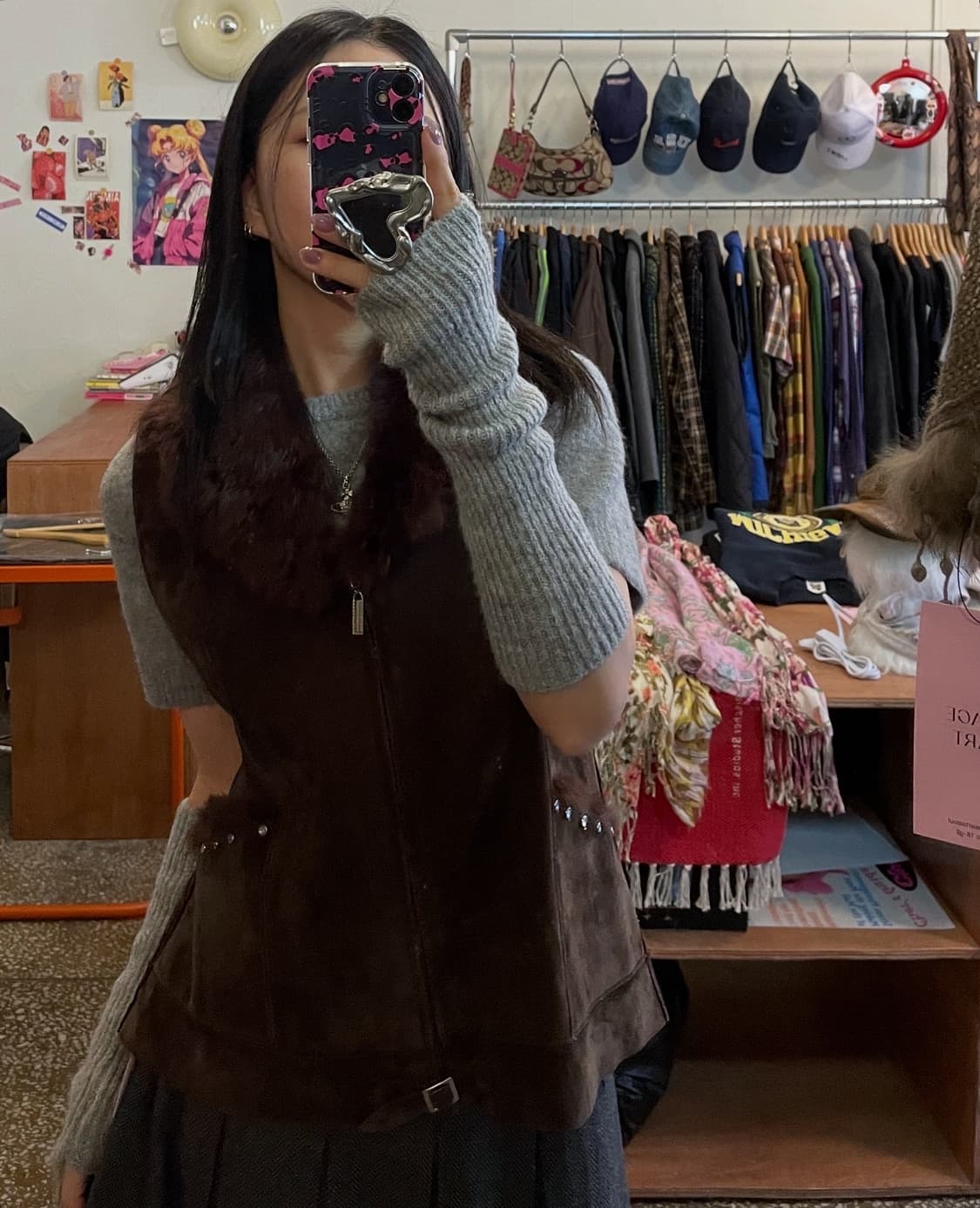 브라운 스웨이드 퍼자켓 [무배] 상품이미지1