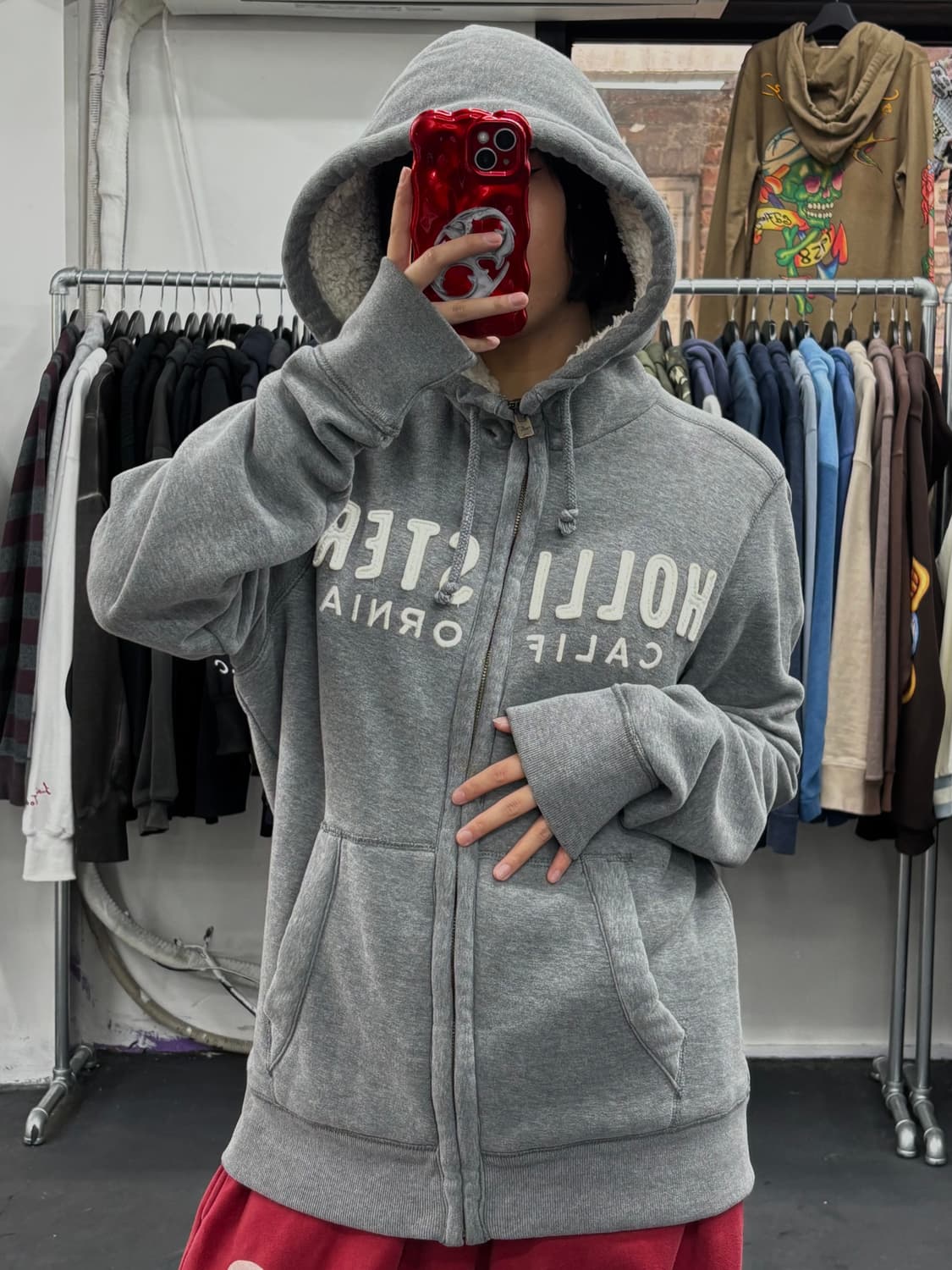 홀리스터 그레이 후드집업 상품이미지1