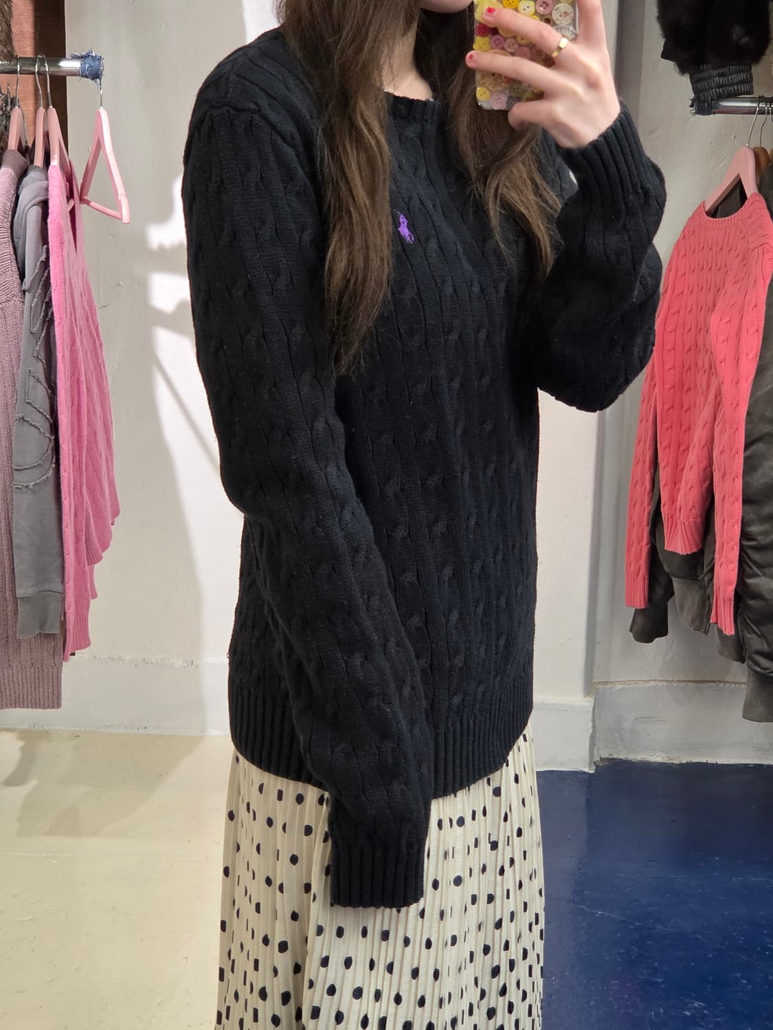 PRL 폴로 랄프로렌 라운드넥 꽈배기 니트 상품이미지2