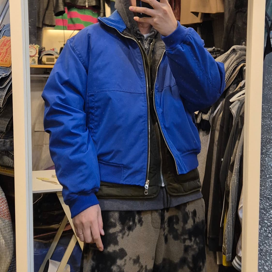 FREE(착샷잇음) 코발트블루 누빔 블루종점퍼  상품이미지3