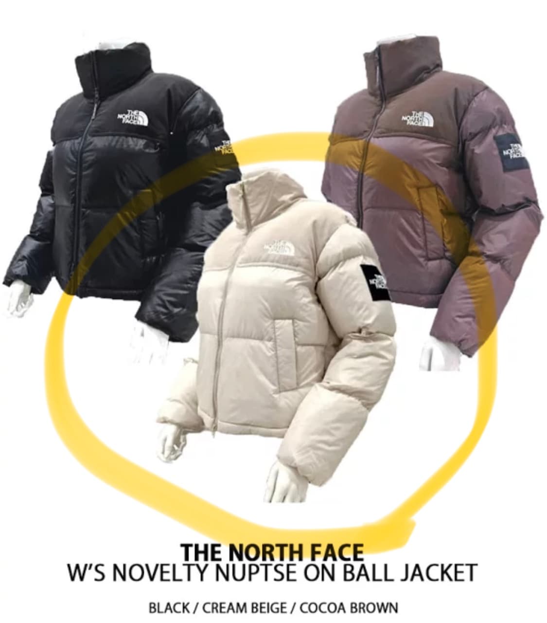 노스페이스 눕시온볼 노벨티 여성 숏패딩 크림베이지 (100) 상품이미지5