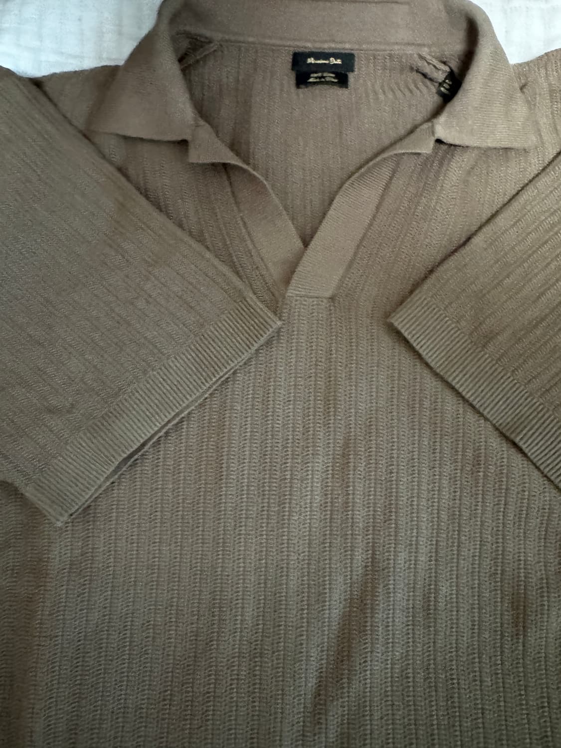 마시모두띠 / 패브릭 디테일 니트 폴로 셔츠 / 브라운 XL 상품이미지6