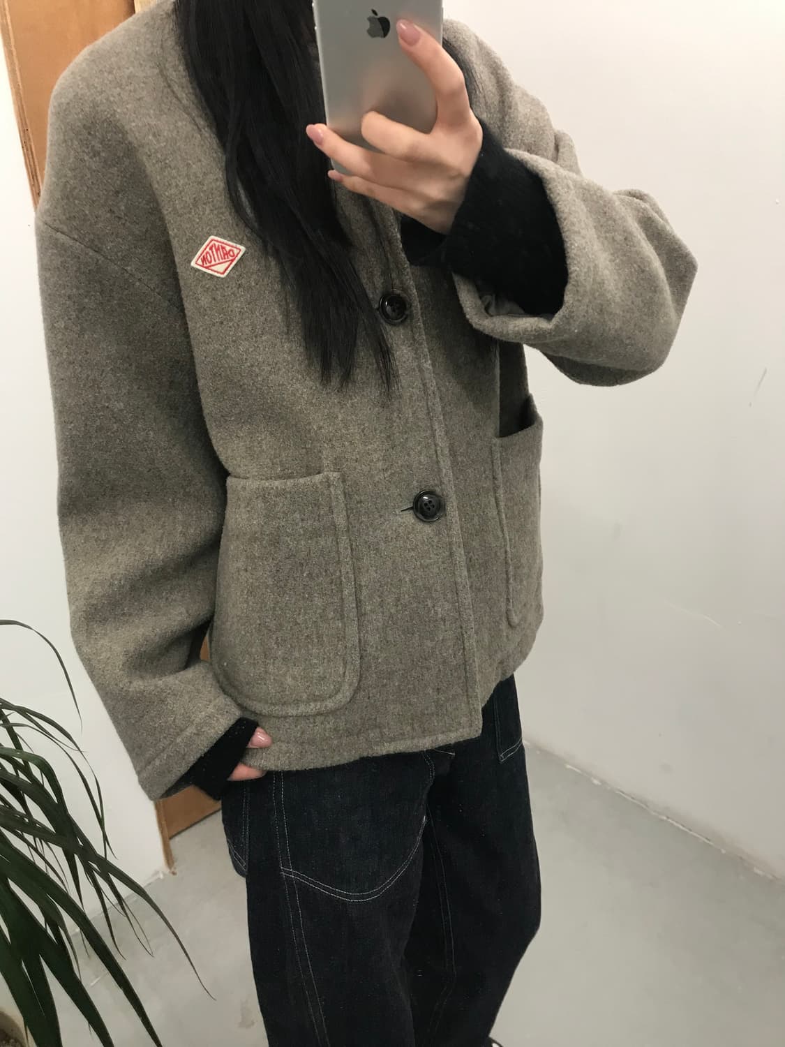 DANTON Light Collarless Wool Pile Jacket 상품이미지4