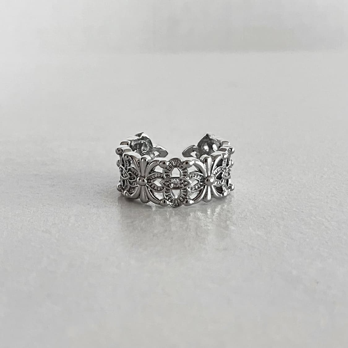 크롬 큐빅 반지 상품이미지1