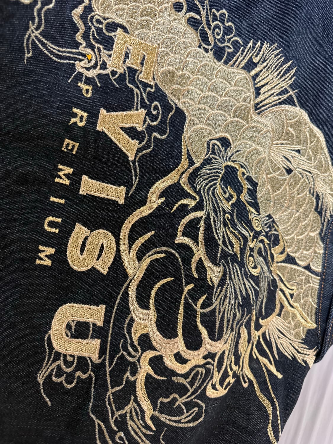 에비수 데님 자켓 자수 용자켓 상품이미지5