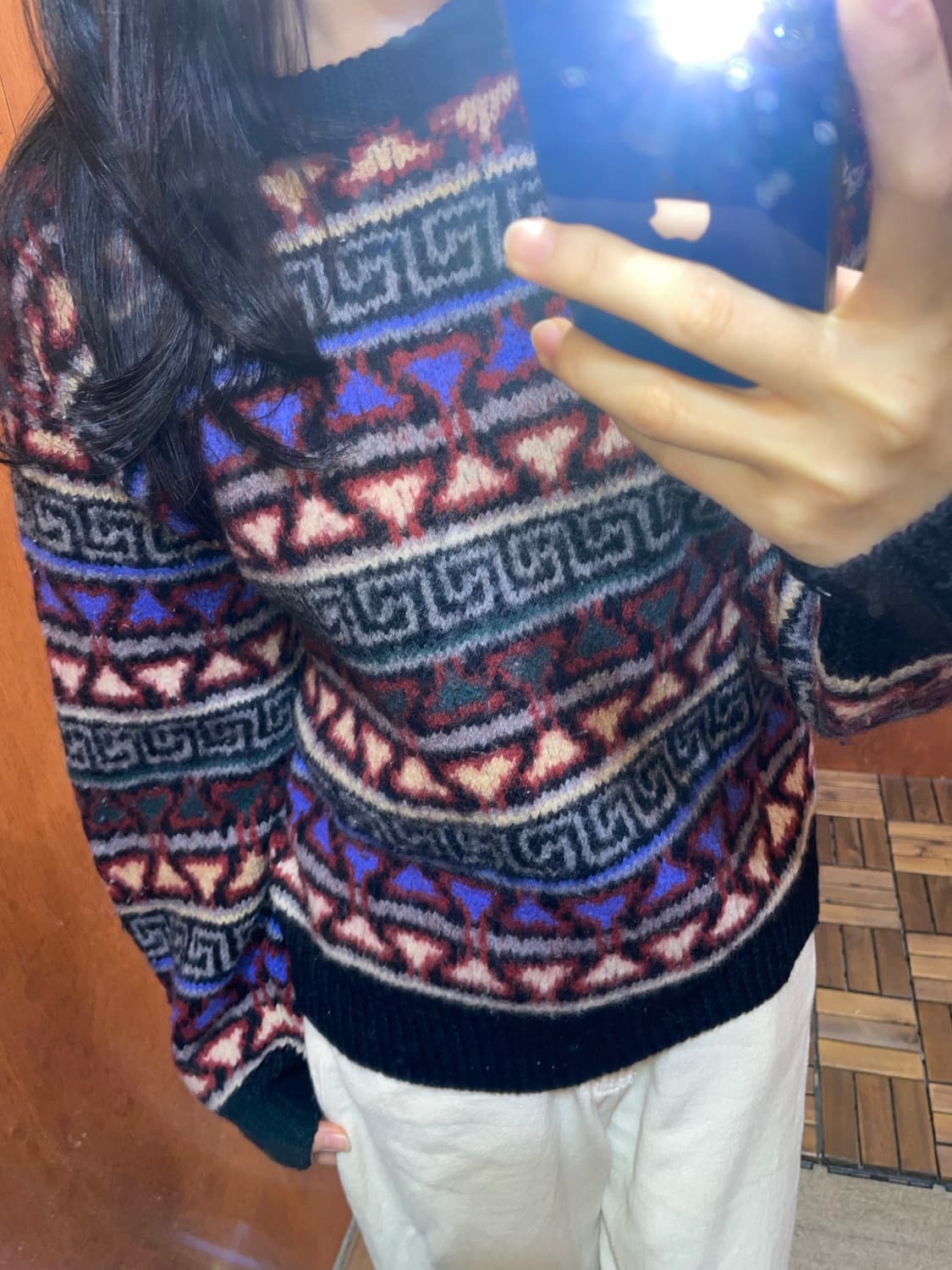 아메리칸 빈티지 패턴 니트 상품이미지2