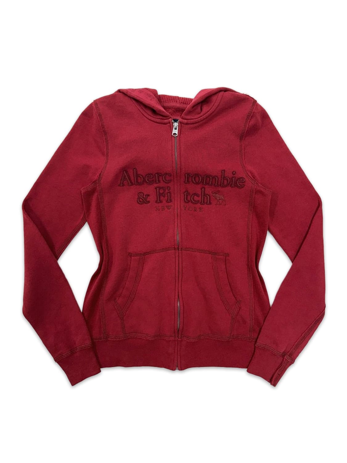 빈티지 아베크롬비 레드 로고 후드집업 상품이미지1