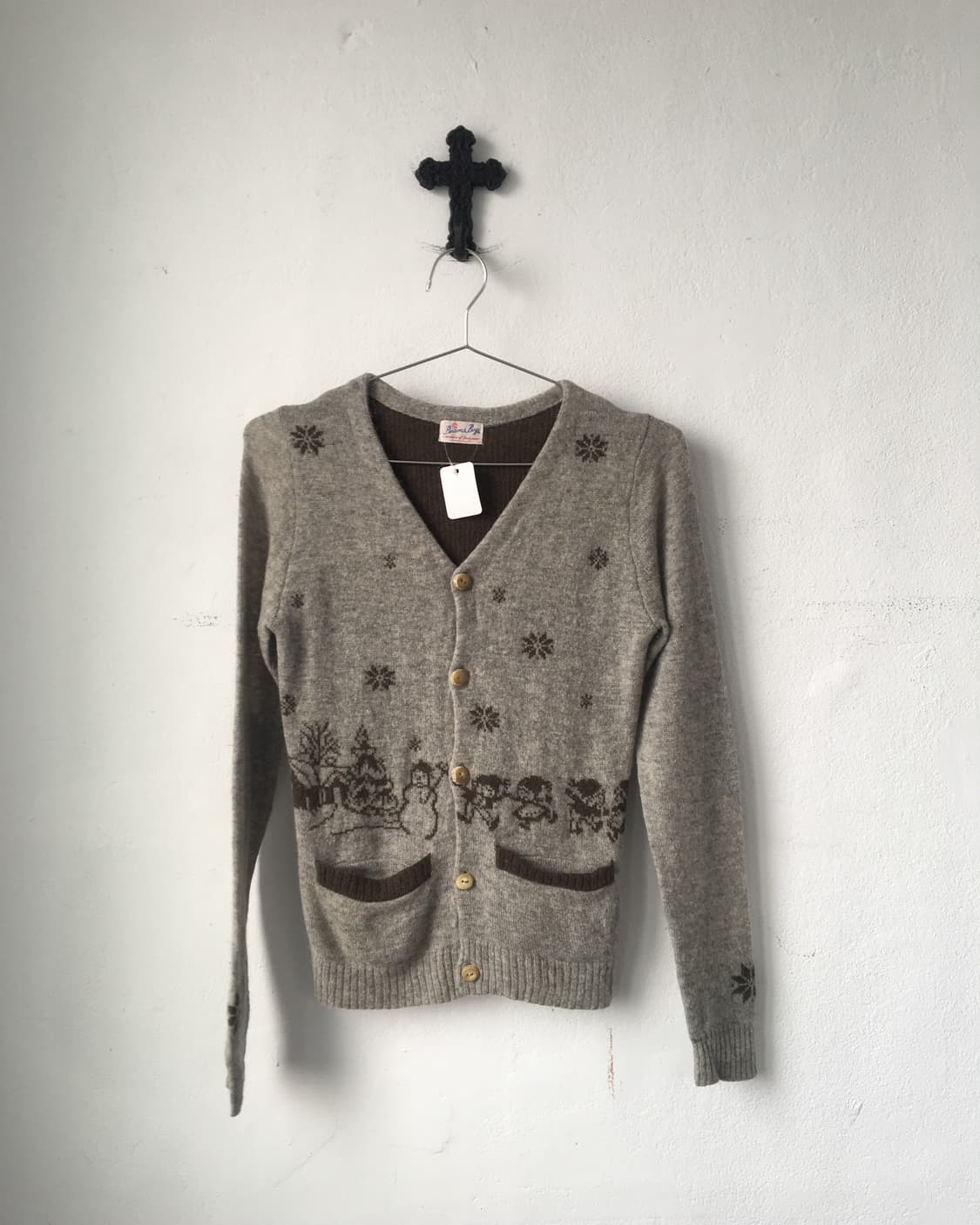Snow pattern knit cardigan 상품이미지2
