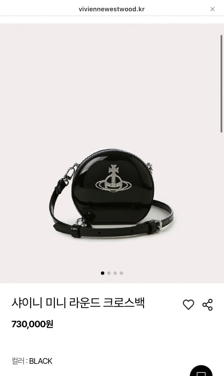 비비안웨스트우드 샤이니 미니 라운드 크로스백 상품이미지2