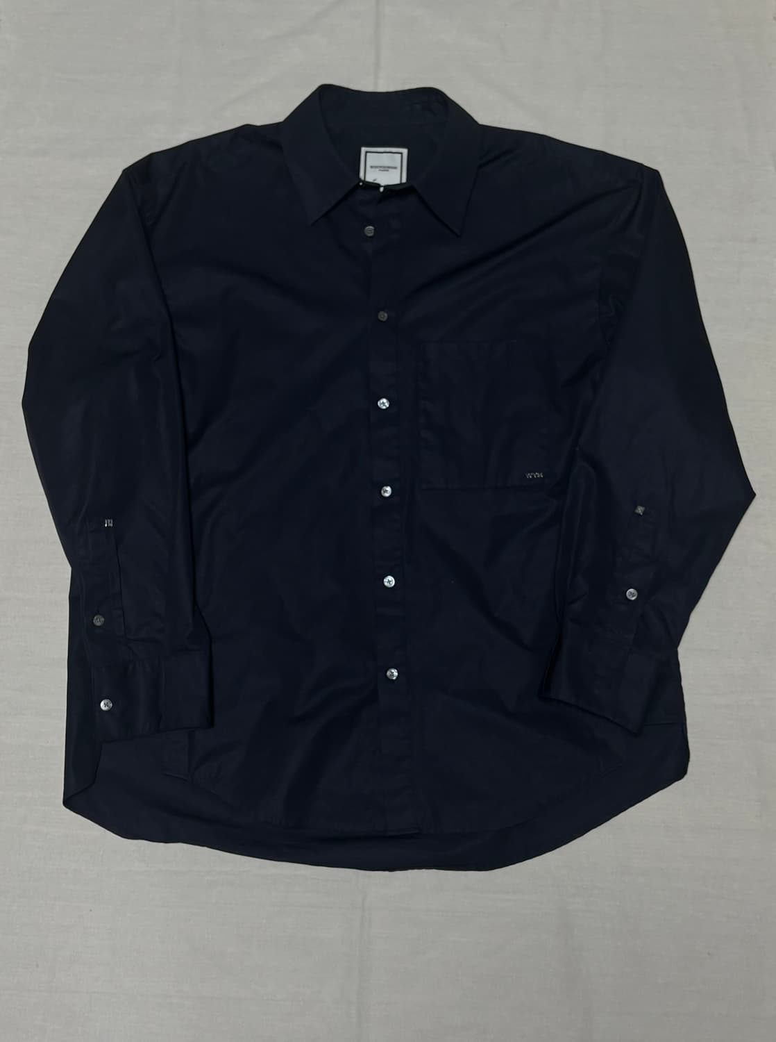 우영미 백로고 셔츠 네이비 [50] 상품이미지1