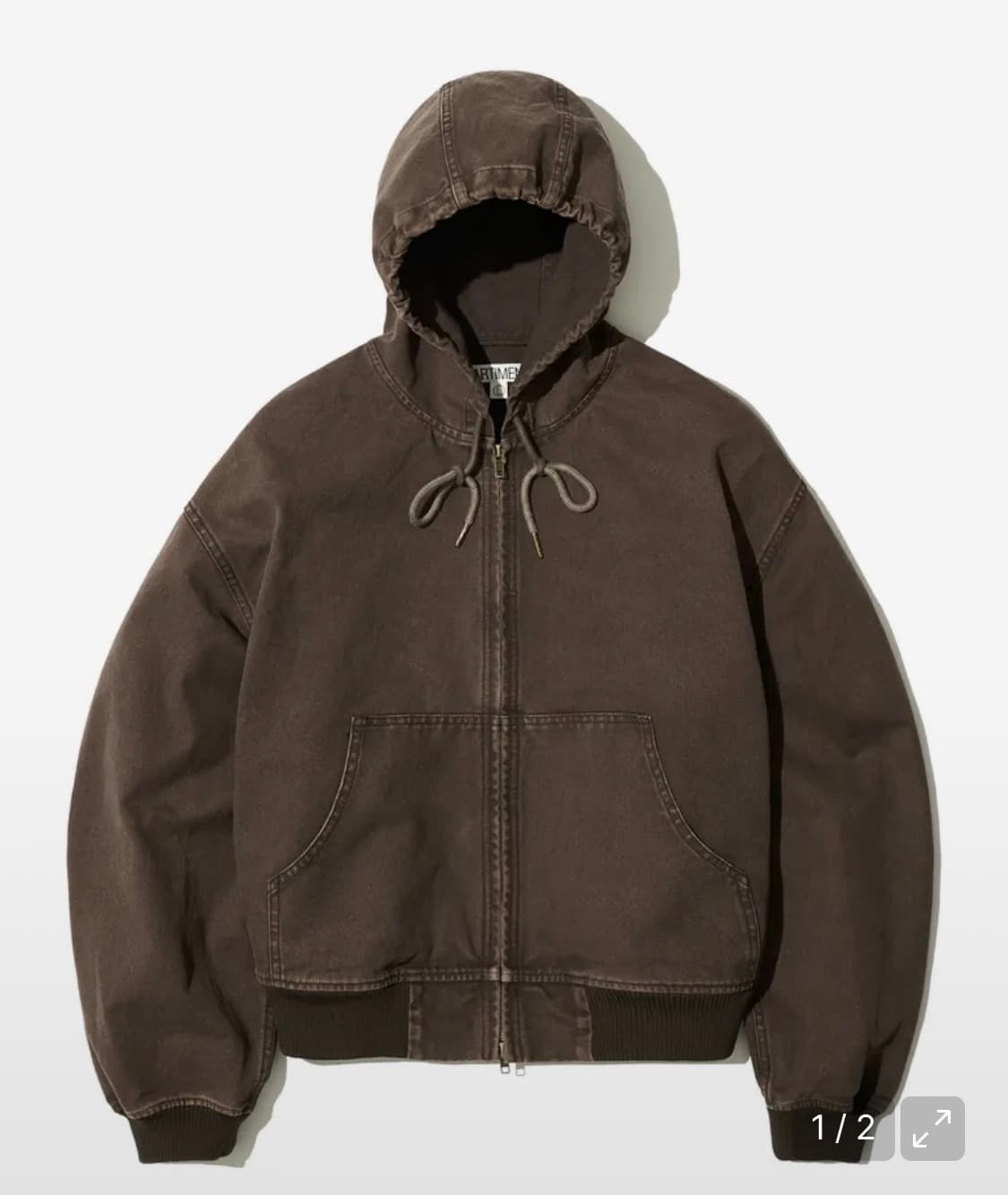 파르티멘토 VTG 워시드 후드집업 브라운 상품이미지1