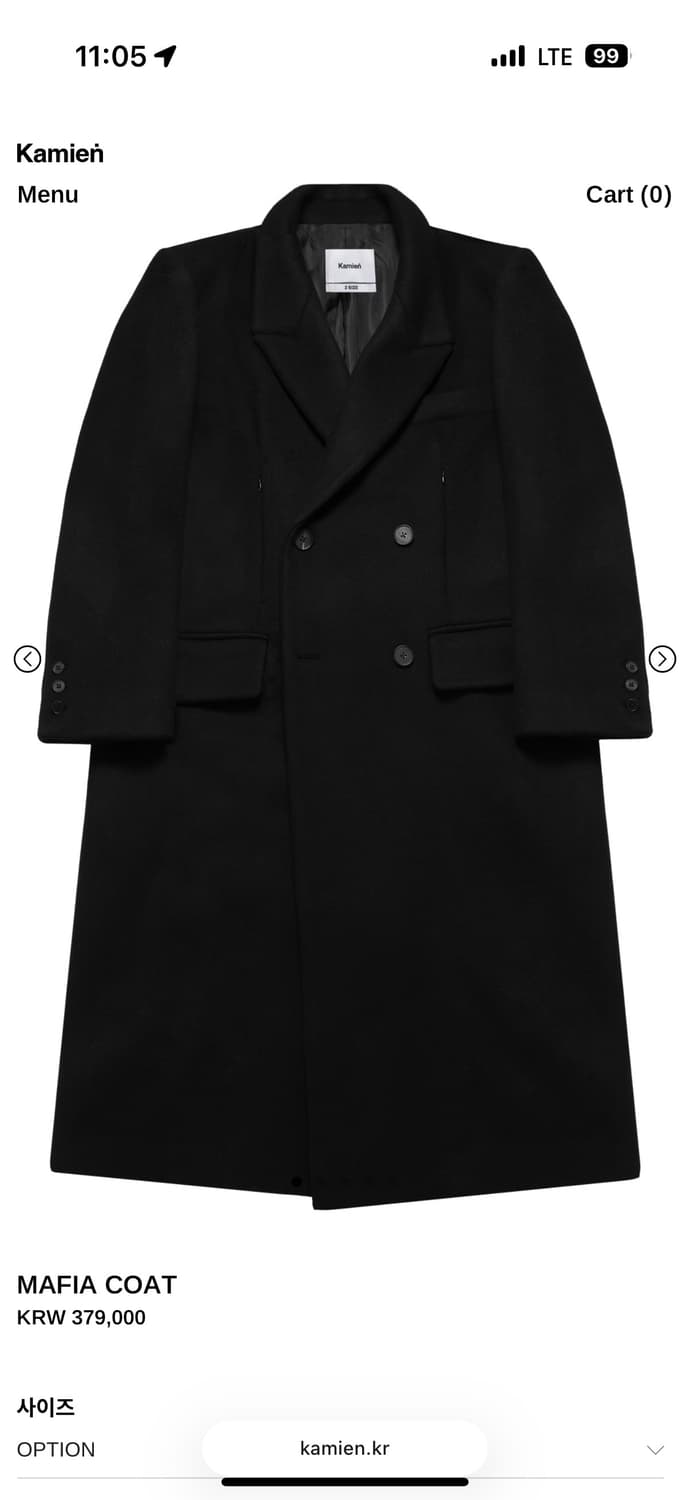 카미엔 마피아 코트 2 사이즈 상품이미지1