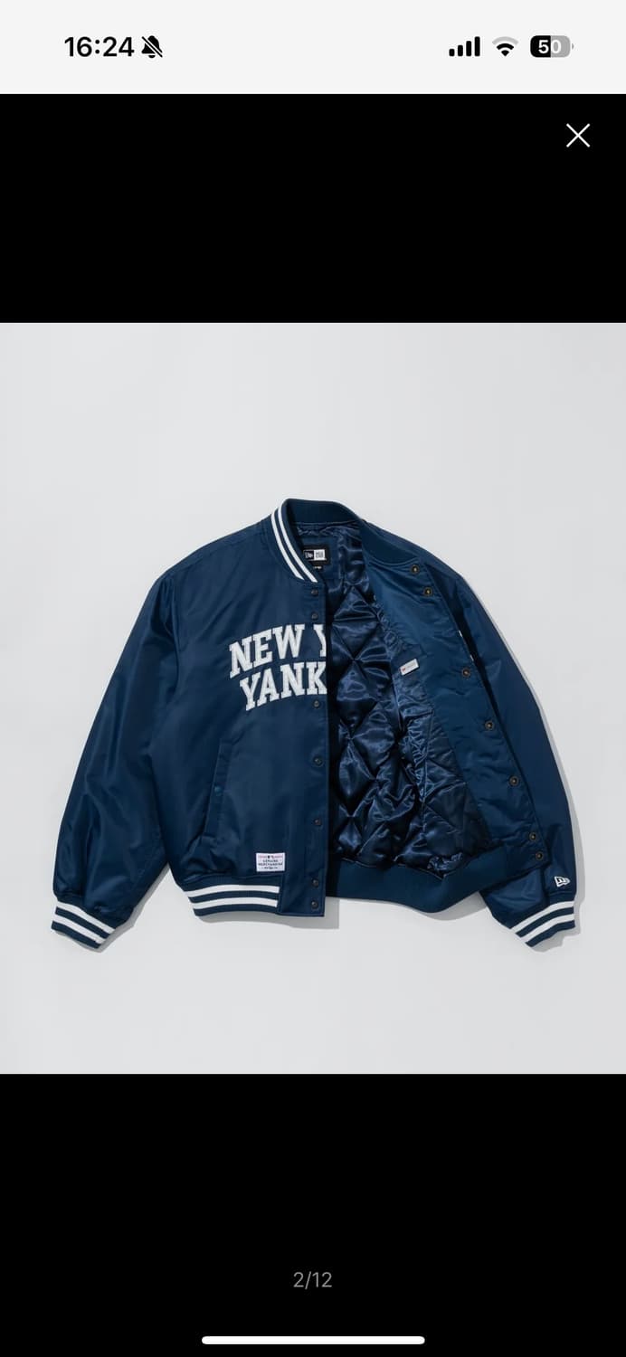 MLB 뉴욕양키스 아치로고 나일론 스타디움 재킷 블루 새상품 상품이미지2