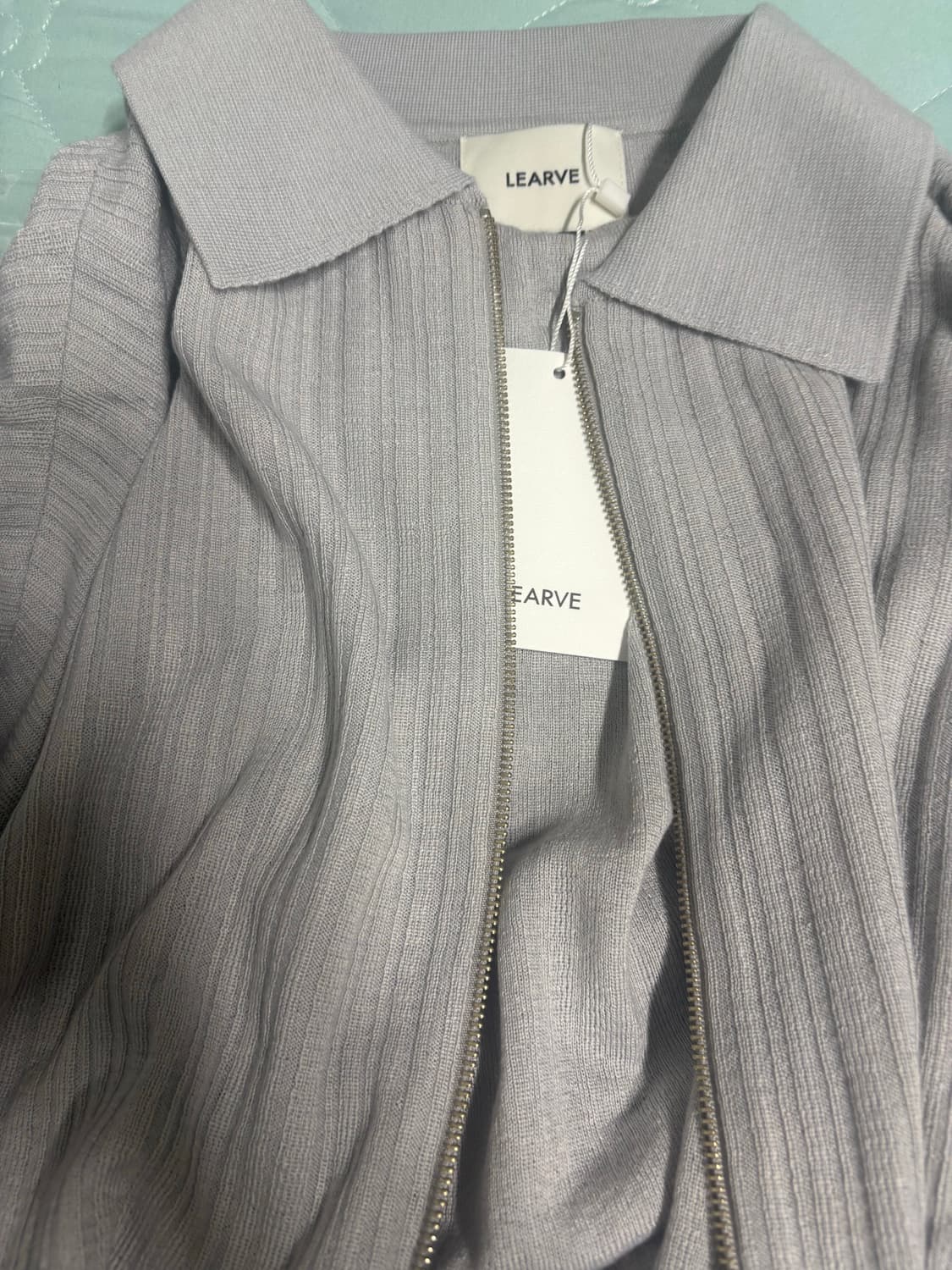 르아브 그레이 니트 집업 상품이미지2