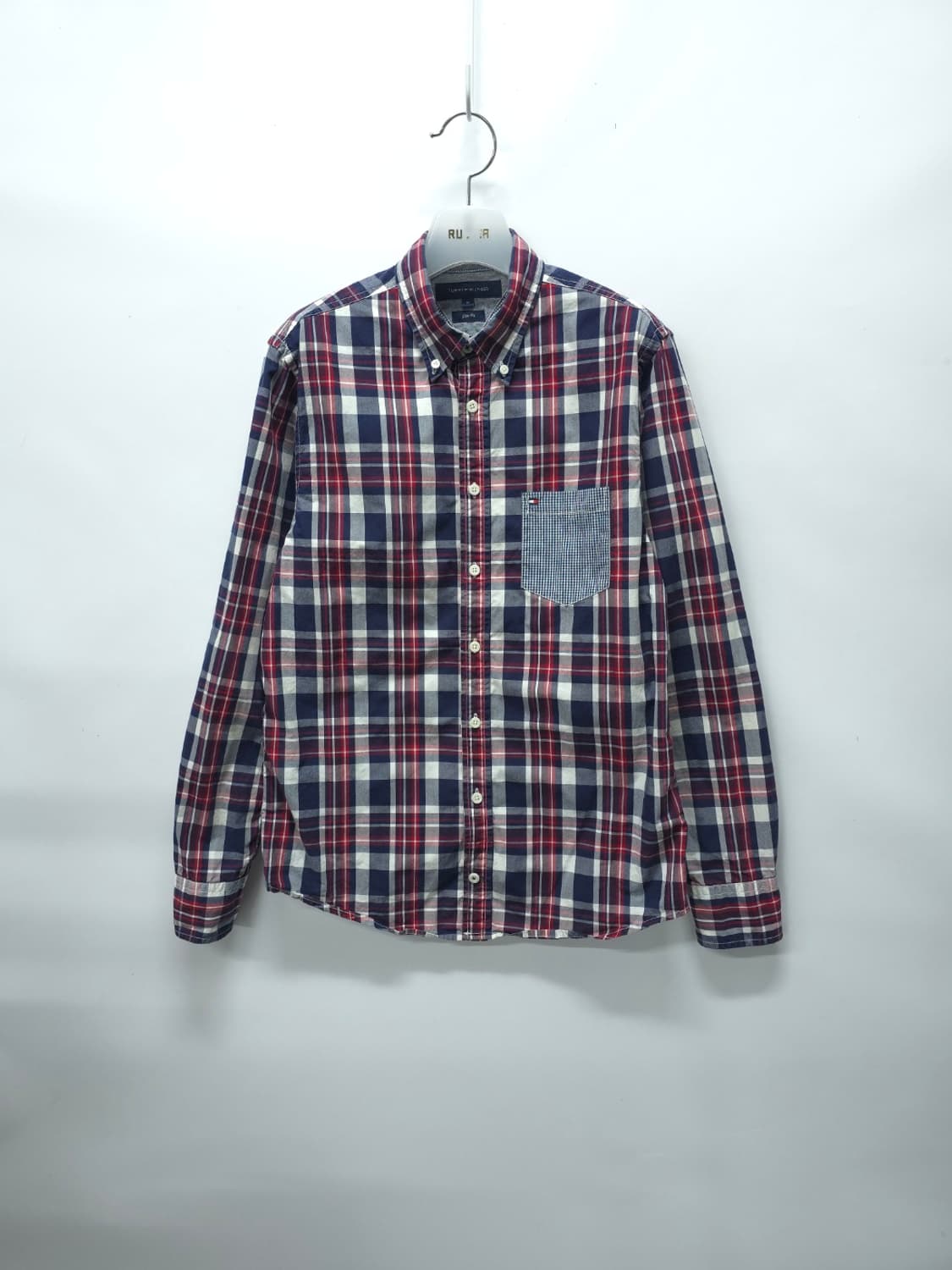 타미힐피거 남성 포켓&엘보 패치 체크 셔츠(95) 상품이미지1