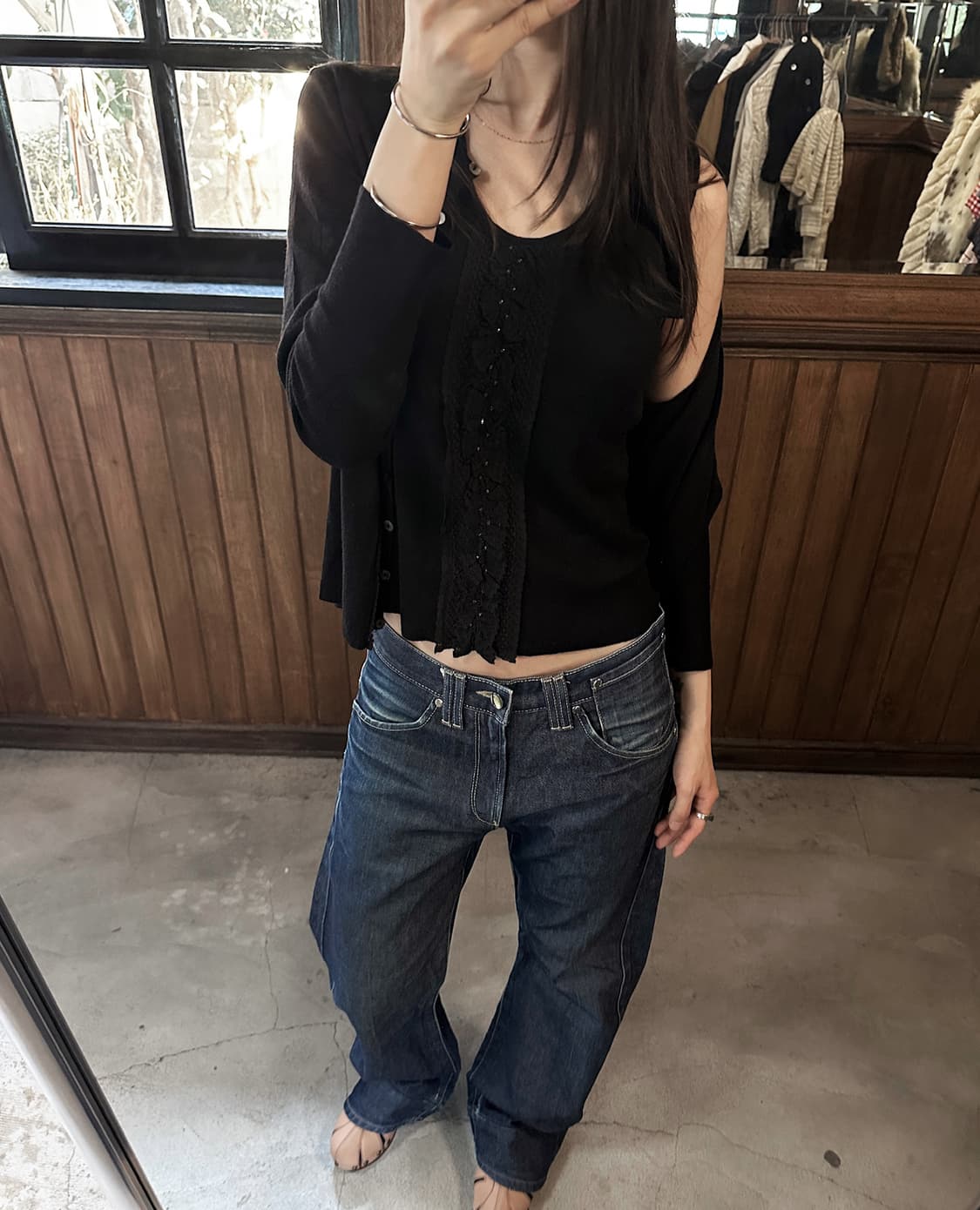 LANVIN lace knit cardigan sleeveless set 상품이미지4