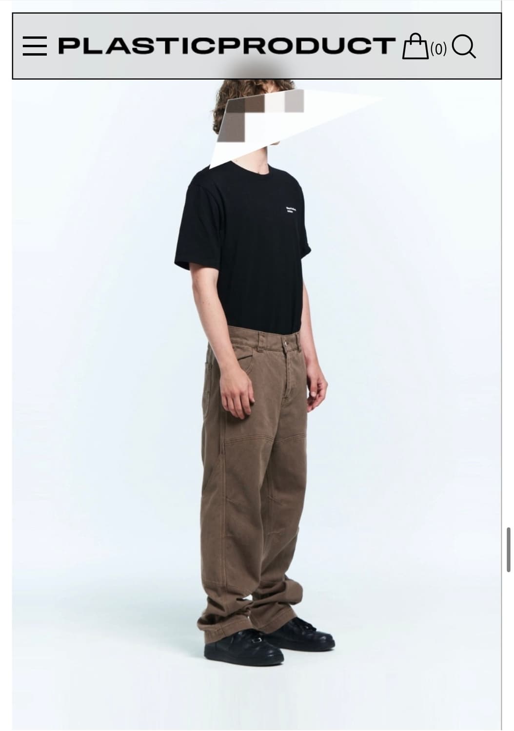 L) 플라스틱 프로덕트 카프팬츠 브라운 상품이미지1