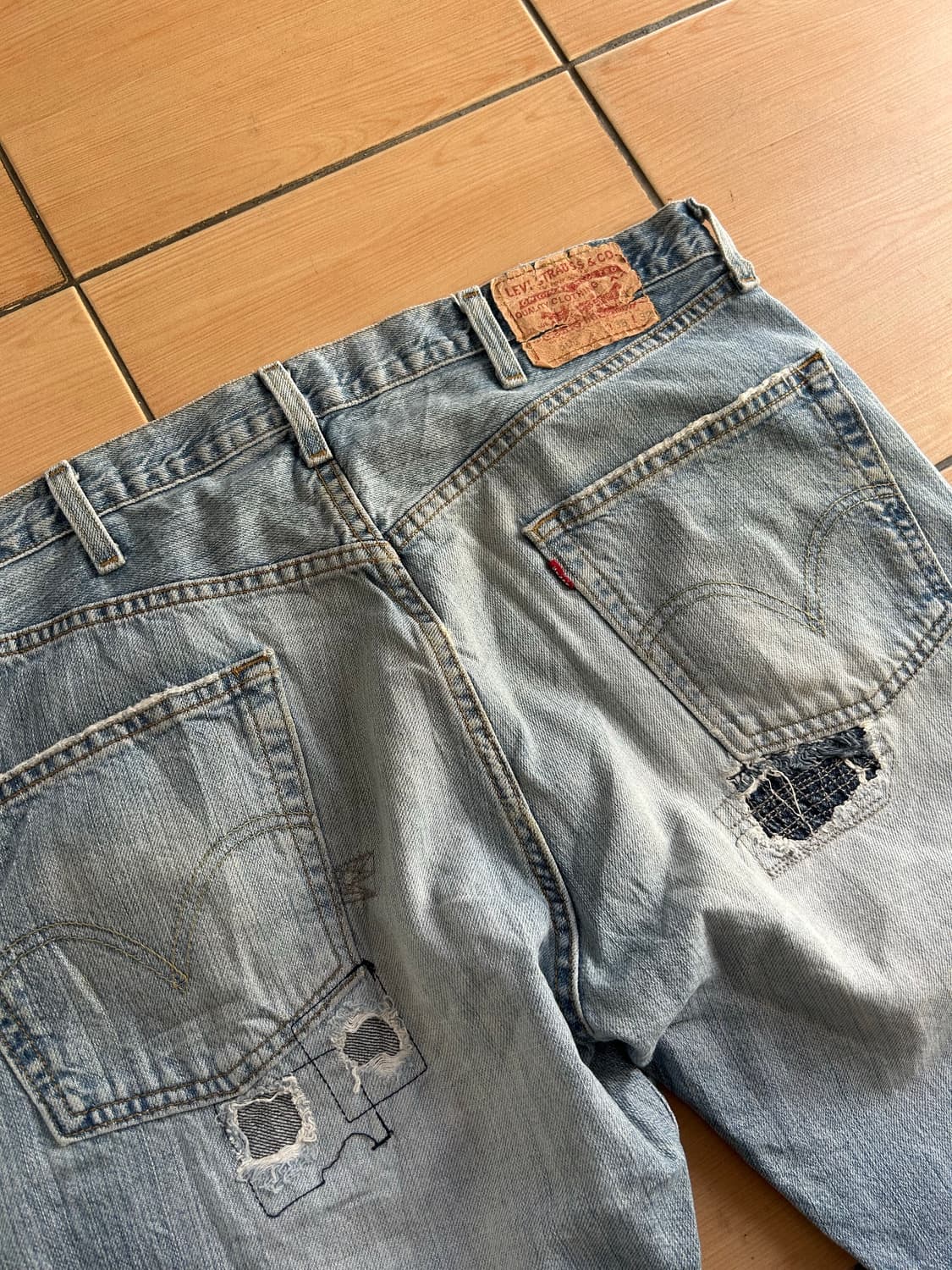 00’s 리바이스501리페어진 38in 상품이미지5