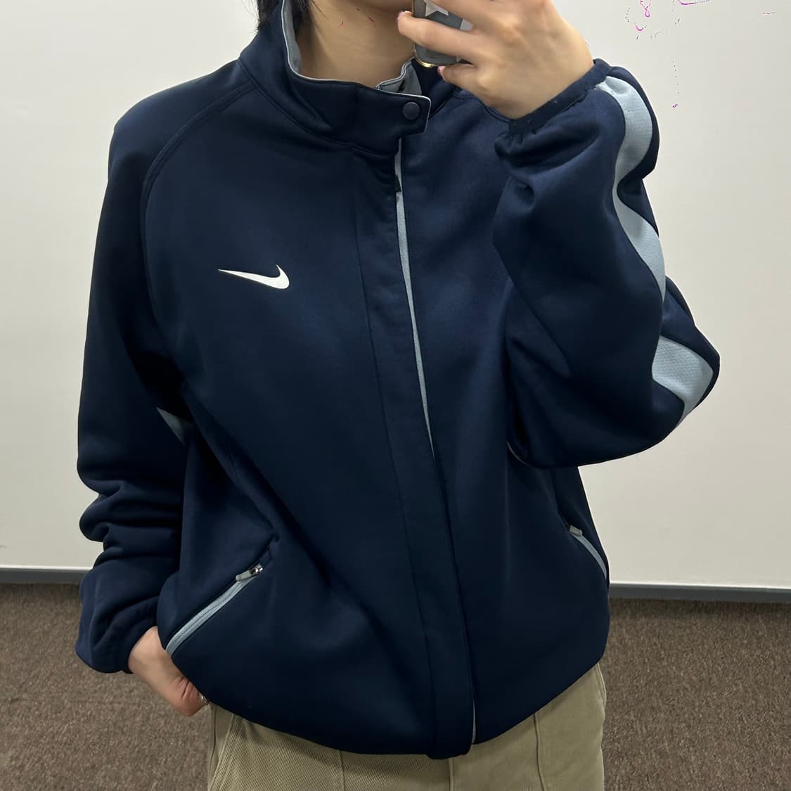 Nike 나이키 네이비 라벤더 사이드라인 스우시 트랙탑 자켓 상품이미지2