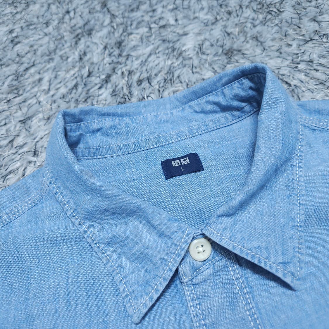 유니클로) L 남자 오버 포켓셔츠 데님셔츠남방 / 왕눈이샵 상품이미지8