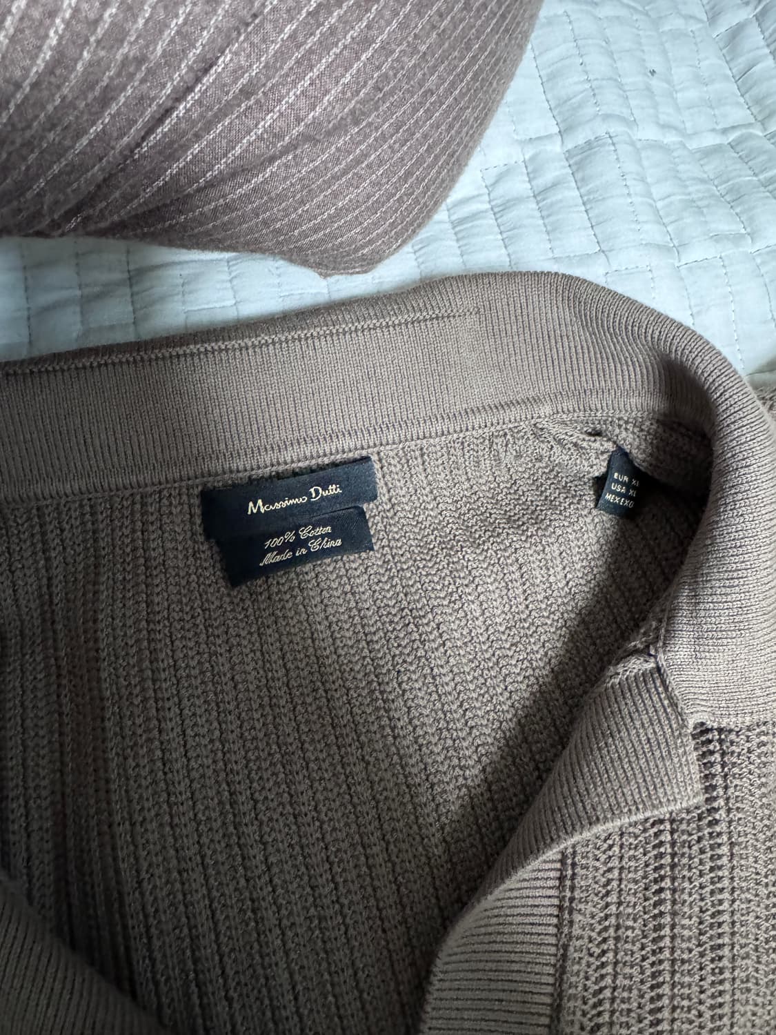 마시모두띠 / 패브릭 디테일 니트 폴로 셔츠 / 브라운 XL 상품이미지8