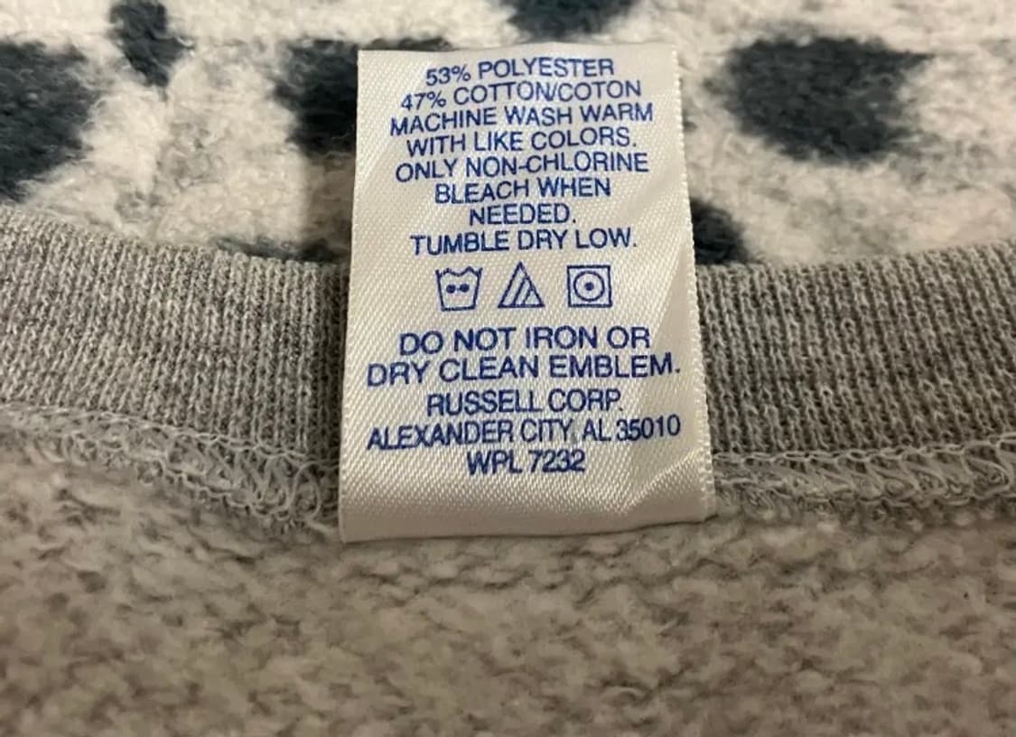 빈티지 00s 러셀 애슬레틱 53/47 그레이 스웻셔츠 XL 105 상품이미지4