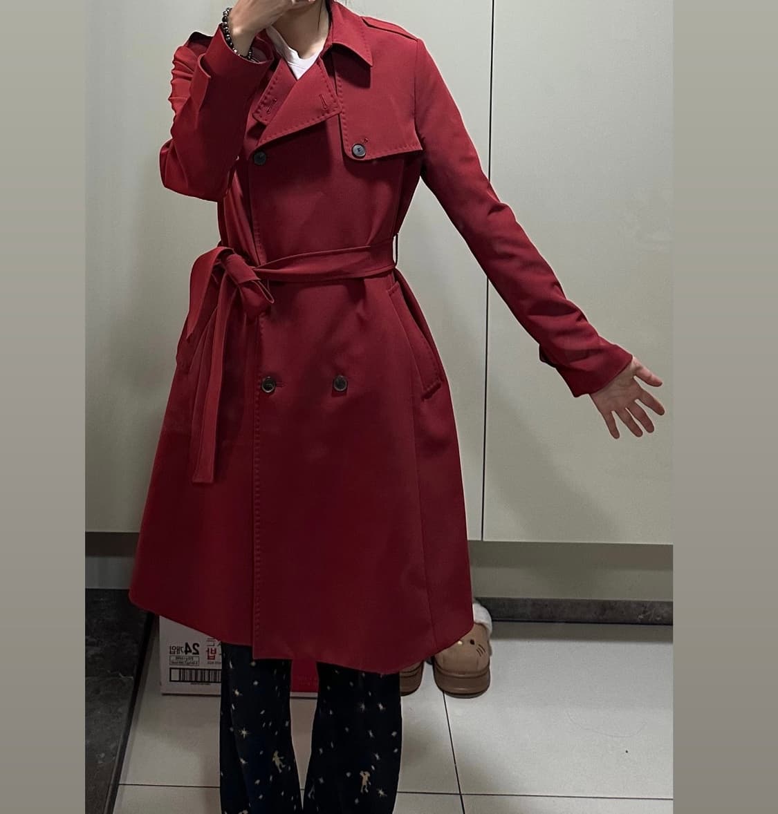 마리아꾸르끼 레드 코트 66사이즈 팔아요! 상품이미지3