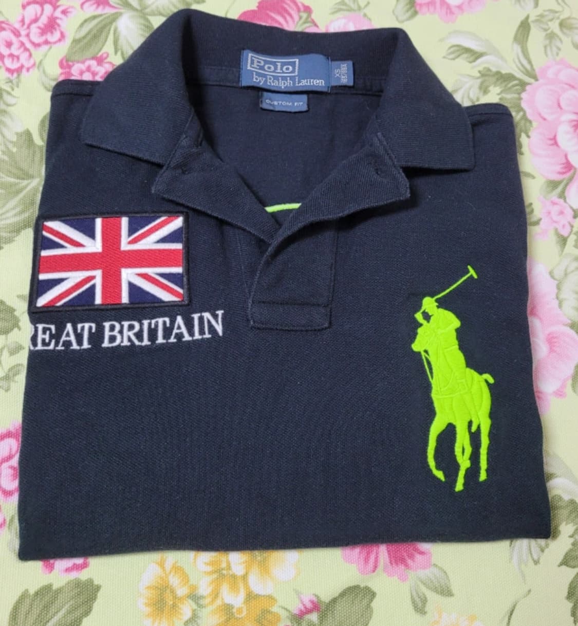 정품 폴로랄프로렌 영국국기 빅포니 블랙 반팔 XS 상품이미지3