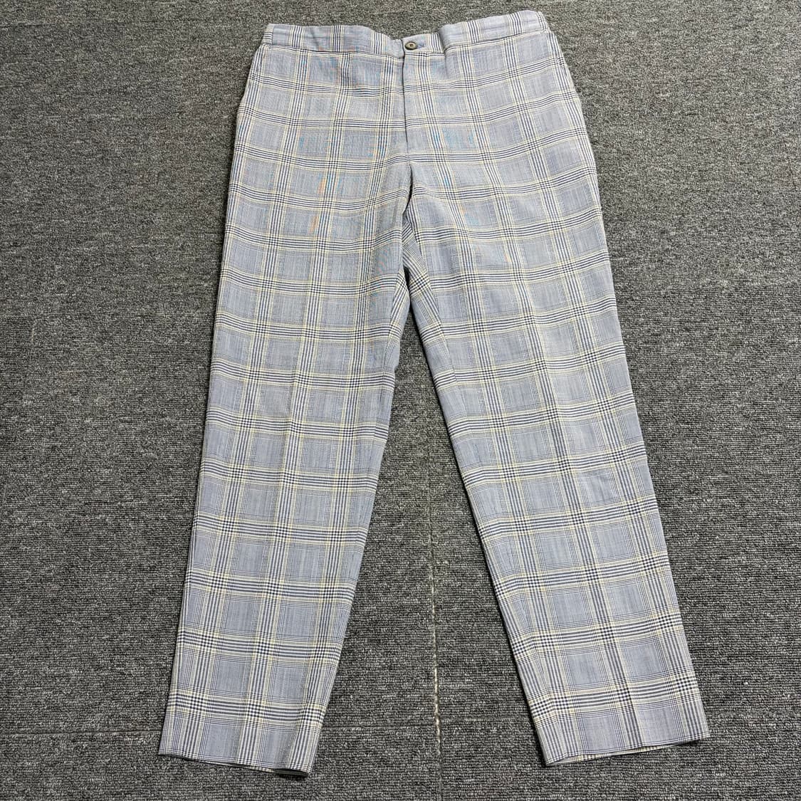 솔리드옴므 린넨 체크 슬랙스 상품이미지1