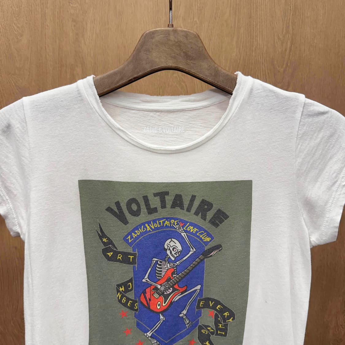 쟈딕 앤 볼테르 반팔 티셔츠 스켈레톤 그래픽 프린팅 디테일 화이트 상품이미지4