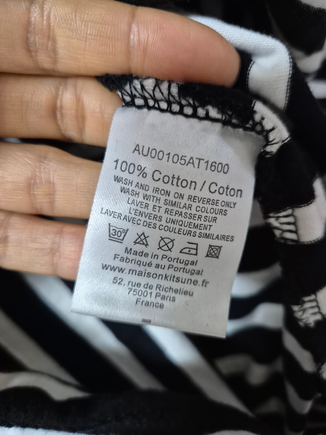 (정품) 메종키츠네 스트라이프 롱슬리브 긴팔 티셔츠 M 상품이미지5