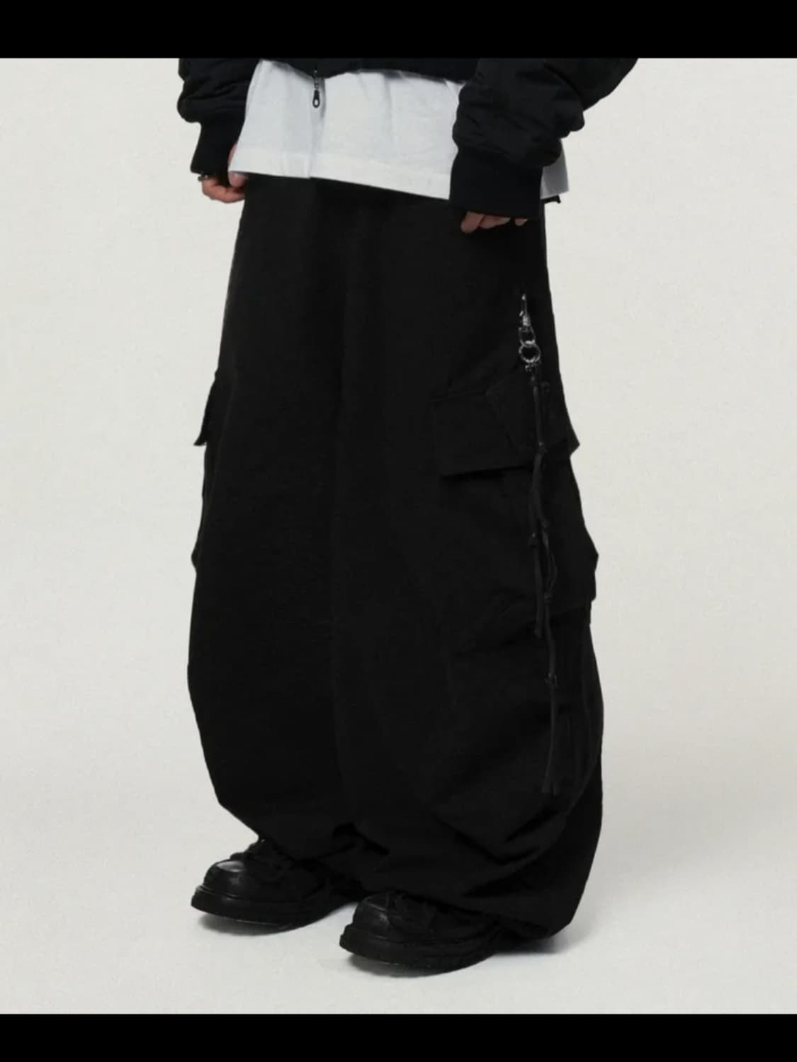 Andy Twill Balloon Cargo Pants Black 카고 상품이미지1