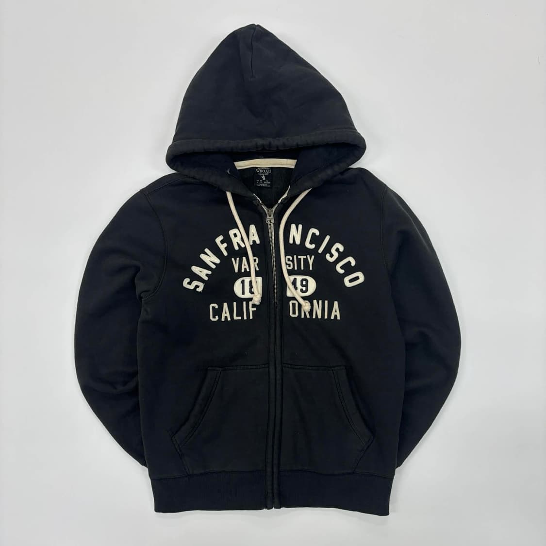 후아유 y2k 러블리힙 블랙 스웻 후드집업 희귀져지(XL) 상품이미지2