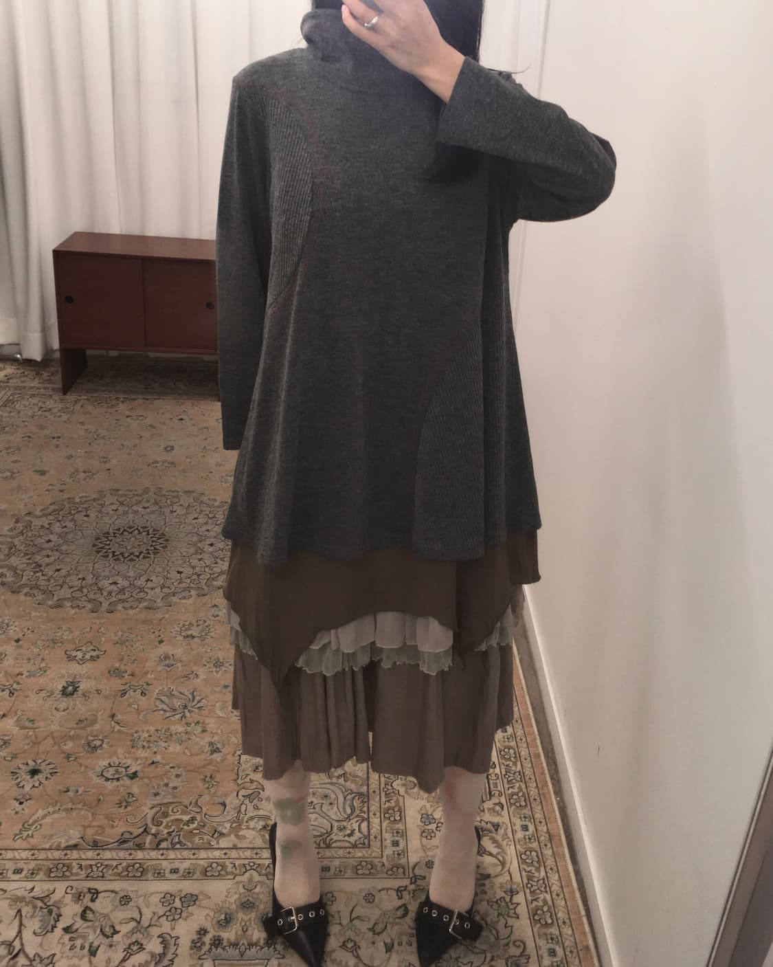 차콜 모크넥 슬리브 상품이미지4