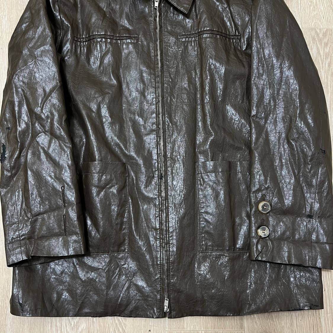 마뗑킴 남성 미니멀 라이더 가죽자켓 L/100  상품이미지3