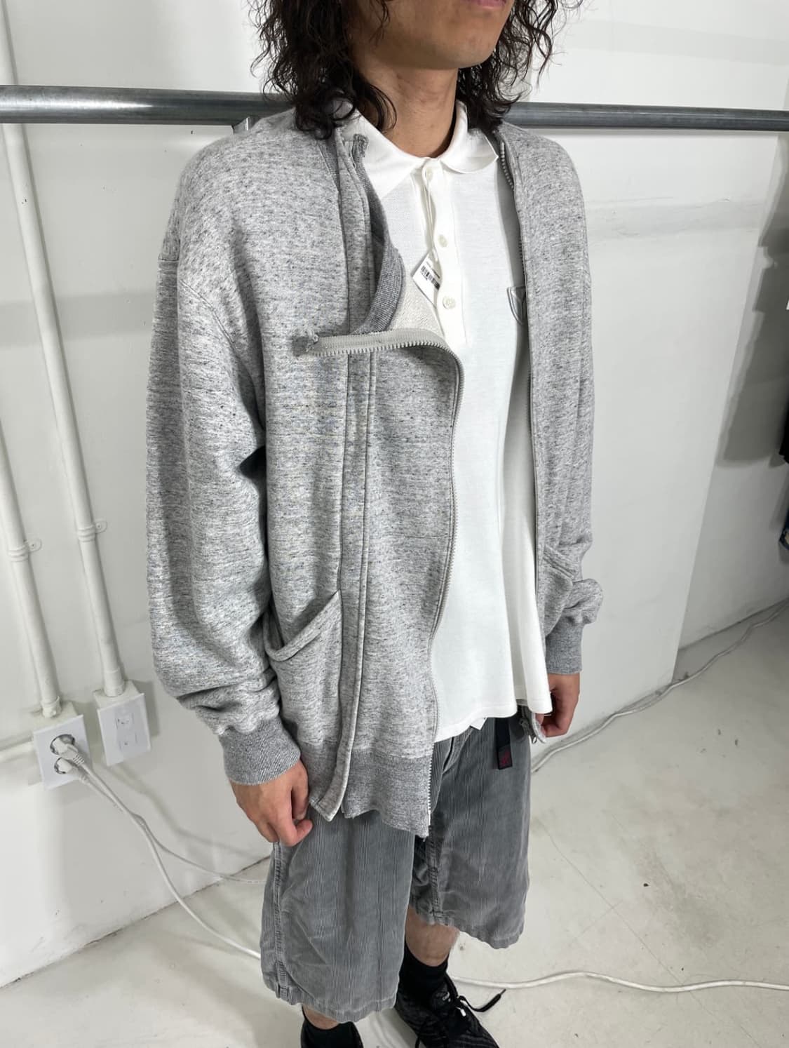 [L] 옴브레니노 가디건 맨투맨 그레이 상품이미지4