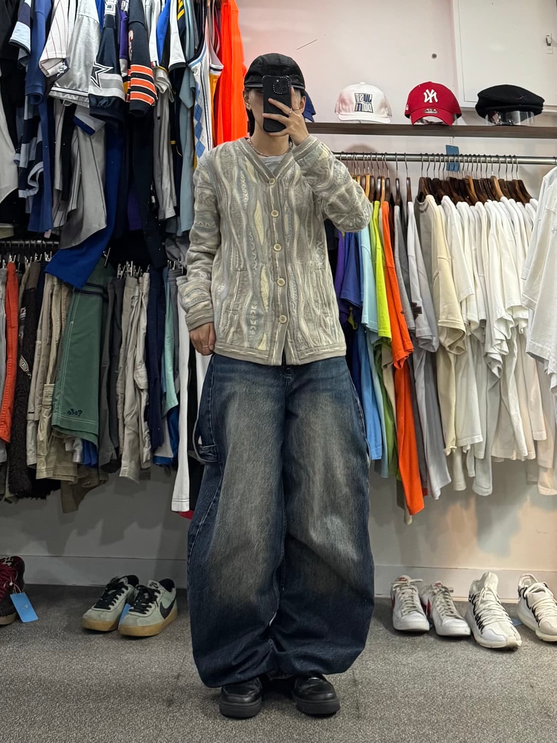 쿠지 케이블패턴 가디건 상품이미지7