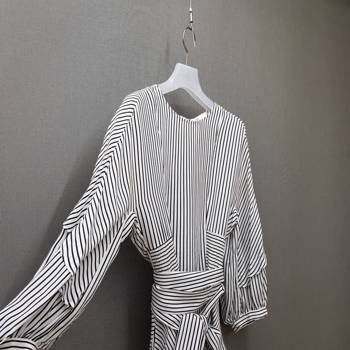 MAJE 마쥬 스트라이프 벨티드 플레어 원피스 1사이즈 상품이미지4